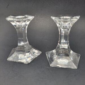 Set of 2 Joseph Riedel Austrian Crystal Candle Stick Holder Vintage